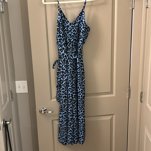 Banana Republic Blue Cheetah Crop Jumpsuit - Picture 3 of 4